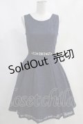 axes femme / オーガンジー刺繍ドレス M ネイビー/ブラック H-24-04-06-1011-AX-OP-NS-ZH