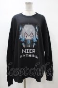 NieR Clothing / プリントSWEAT  XL 黒 H-24-04-07-1051-PU-TO-KB-ZT177