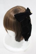 Rose Marie seoir / Kitten velour ribbon barrette - ブラック H-24-04-07-020-EL-AC-NS-ZH