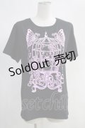 ALGONQUINS / プリントTシャツ  黒×ピンク H-24-04-08-057-AL-TO-KB-ZH