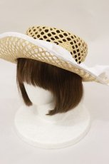 画像1: 【SALE】axes femme / ドット編カンカン帽  白 H-24-04-08-1004-AX-AC-NS-ZT087 (1)