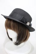 m petit by misako / リボンカンカン帽  ブラック H-24-04-11-008-LO-AC-NS-ZH