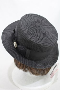 画像2: m petit by misako / リボンカンカン帽  ブラック H-24-04-11-008-LO-AC-NS-ZH