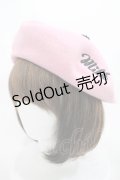 MILK / ロゴ刺繍ベレー帽  ピンク/ブラック H-24-04-11-022-ML-AC-NS-ZH