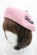 画像1: MILK / ロゴ刺繍ベレー帽  ピンク/ブラック H-24-04-11-022-ML-AC-NS-ZH (1)