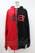 NieR Clothing / TWO-TONE ZIP PARKA  黒×赤 H-24-04-13-051-PU-TO-KB-ZT365