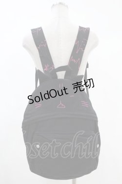 画像1: MINT NeKO / ネコリュック  黒×ピンク刺繍 H-24-04-13-007-HN-BG-KB-ZH