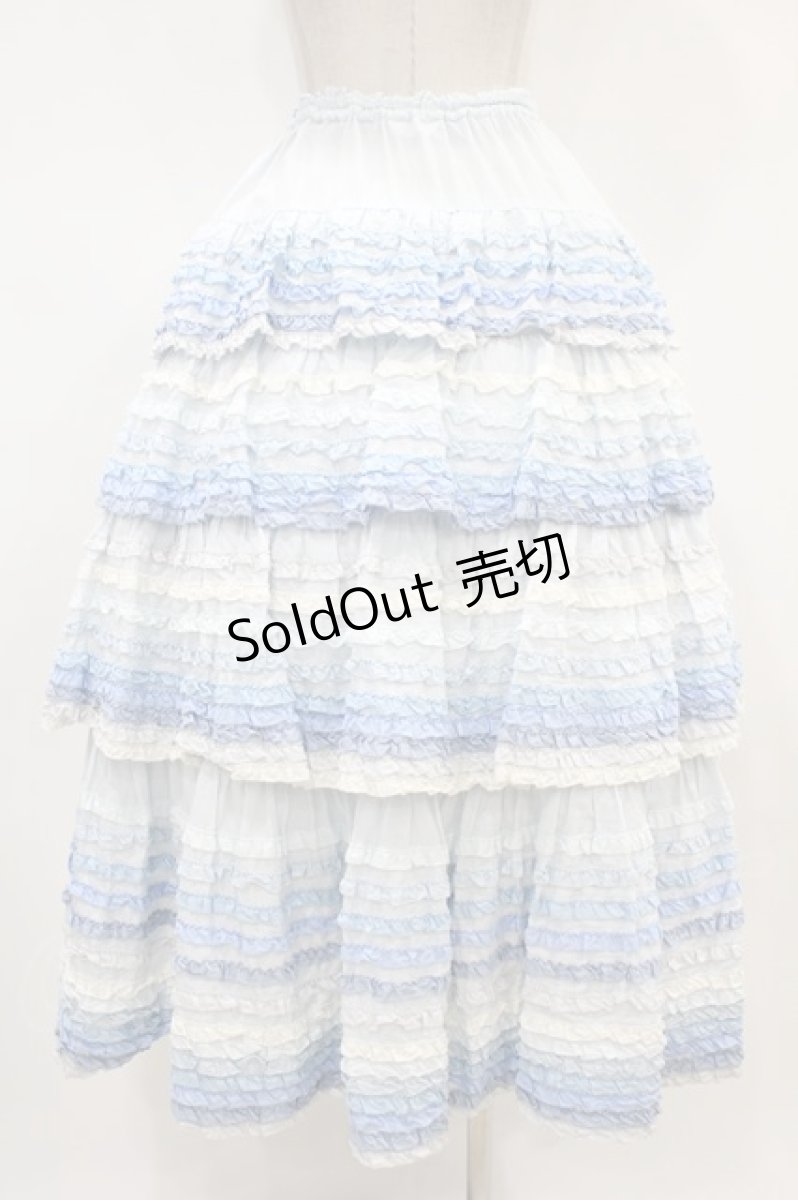 画像2: PINK HOUSE / ミックスフリル使いローンスカート Free サックス H-24-04-13-1032-LO-SK-NS-ZH (2)