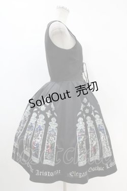 画像3: Moi-meme-Moitie / ステンドグラスプリントサテンジャンパースカート  ブラック H-24-04-13-009-MO-OP-KB-ZH