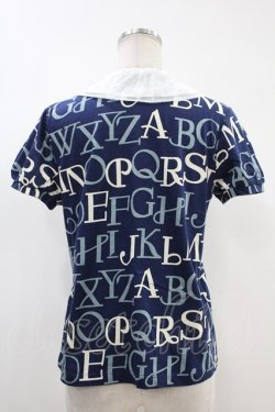 画像2: Jane Marple / アルファベットロゴのポロシャツ  ネイビー H-24-04-13-021-JM-TO-KB-ZH