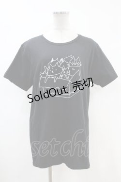 画像1: MINT NeKO / プリントTシャツ  黒 H-24-04-13-022-HN-TO-KB-ZH