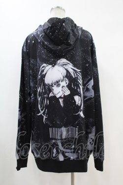 画像2: NieR Clothing / 総柄ZIPパーカー  黒 H-24-04-13-041-PU-TO-KB-ZT278