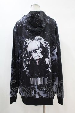 画像2: NieR Clothing / 総柄ZIPパーカー  黒 H-24-04-13-041-PU-TO-KB-ZT0428H