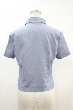 画像2: NieR Clothing / ワッペン半袖シャツ  ブルー H-24-04-15-1044-PU-BL-KB-ZH