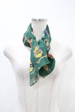 画像1: Jane Marple / Flower Crests Double Scarf  グリーン H-24-04-15-1002-JM-ZA-KB-ZT422