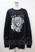 NieR Clothing / プリントSWEAT   黒 H-24-04-15-1034-PU-TO-KB-ZT337