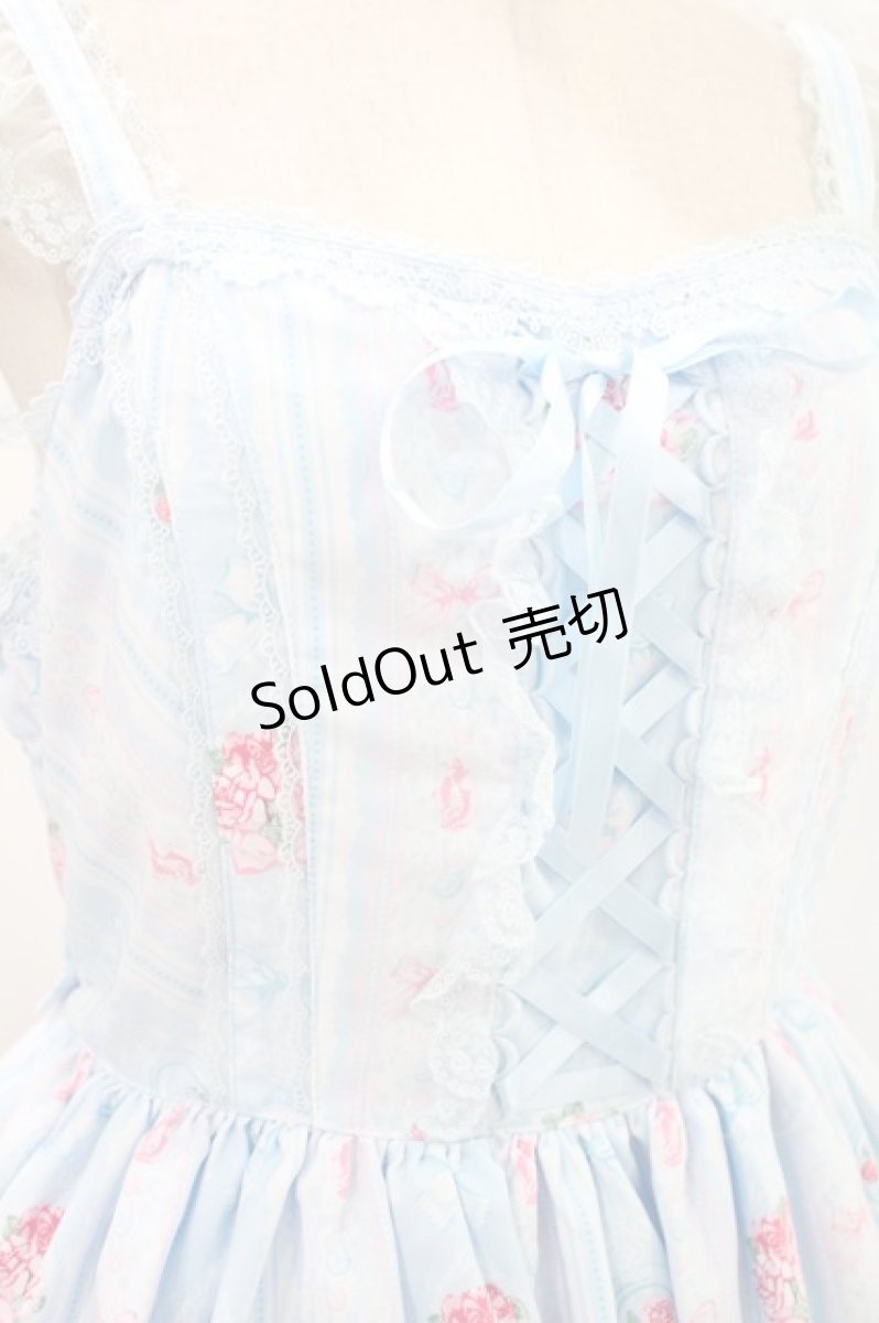 画像4: Angelic Pretty / Romantic Rose Letterジャンパースカートセット Free サックス H-24-04-16-011-AP-OP-NS-ZH (4)