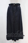 Jane Marple Dans Le Saｌon / Cotton Linen Denim Drawstring Skirt  ブルー H-24-04-17-1021-JM-SK-KB-ZH