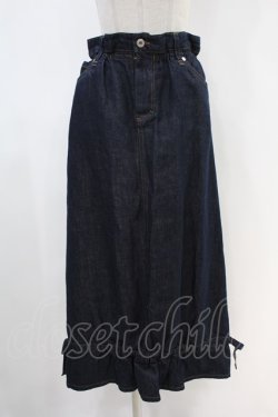 画像1: Jane Marple Dans Le Saｌon / Cotton Linen Denim Drawstring Skirt  ブルー H-24-04-17-1021-JM-SK-KB-ZH