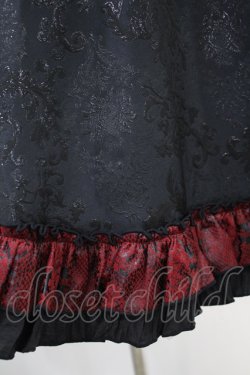 画像4: Qutie Frash / 配色ジャガードスカート  黒×赤 H-24-04-17-1023-QU-SK-KB-ZH