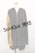 NieR Clothing / ロゴ刺繍フードZIPパーカー  黒×茶 H-24-04-17-025-PU-TO-KB-ZT268