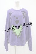 Candy Stripper / DEAD BEAR FACE KNIT 2 パープル H-24-04-19-1039-PU-TO-KB-ZH