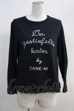 画像1: Jane Marple / Fairy Tale Cat Logo EMB Sweater  ブラック H-24-04-19-073-JM-TO-KB-ZH
