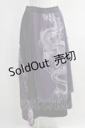 Qutie Frash / サイドスリット袴スカート  黒×紫 H-24-04-20-1007-QU-SK-KB-ZH