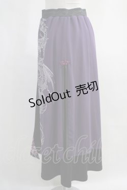 画像2: Qutie Frash / サイドスリット袴スカート  黒×紫 H-24-04-20-1007-QU-SK-KB-ZH