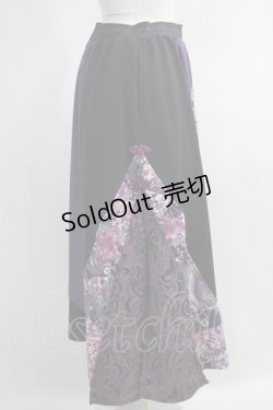 画像3: Qutie Frash / サイドスリット袴スカート  黒×紫 H-24-04-20-1007-QU-SK-KB-ZH
