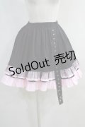 PUTUMAYO / 配色フリルギャザースカート  黒×ピンク H-24-04-21-026-PT-SK-KB-ZH