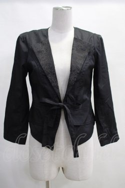 画像1: OZZ ANGELO / 刺繍襟ジャケット  黒 H-24-04-24-052-OO-JA-KB-ZH