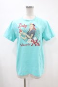 MILK / DINER GIRL Tee Free ターコイズブルー H-24-04-25-056-ML-TO-KB-ZH