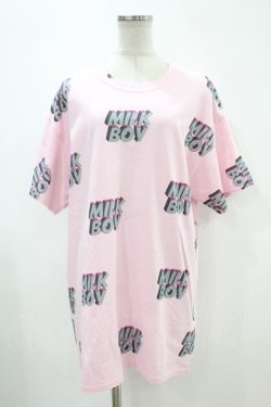 画像1: MILKBOY / CARTOON LOGO Tシャツ  ピンク H-24-04-25-058-MB-TO-KB-ZH
