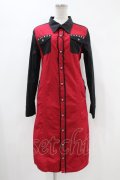 SEX POT ReVeNGe / 配色ロングシャツ  赤×黒 H-24-04-25-1039-SP-BL-KB-ZH