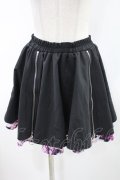 NieR Clothing / 裾柄ZIPスカート  黒 H-24-04-28-054-PU-SK-KB-ZH