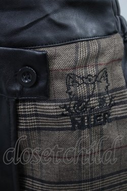 画像3: NieR Clothing / インパン付きフェイクレザースカート  黒×茶 H-24-04-28-059-PU-SK-KB-ZT203