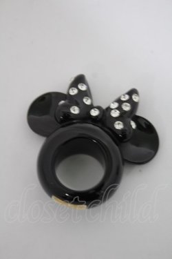 画像1: Q-pot. / ミニーマウスのイヤーリング 13 黒 H-24-04-28-034-QP-AC-KB-ZH