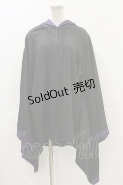 画像1: NieR Clothing / 着物風袖フードシャツ  黒×紫 H-24-05-02-059-PU-BL-KB-ZH