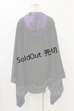 画像2: NieR Clothing / 着物風袖フードシャツ  黒×紫 H-24-05-02-059-PU-BL-KB-ZH