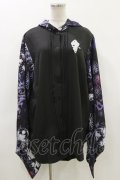 NieR Clothing / 着物風袖フードシャツ  黒 H-24-05-02-060-PU-BL-KB-ZH