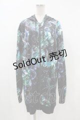 NieR Clothing / 総柄ZIPパーカー  黒 H-24-05-05-1066-PU-TO-KB-ZT357