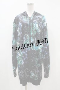 NieR Clothing / 総柄ZIPパーカー  黒 H-24-05-05-1066-PU-TO-KB-ZT357