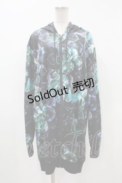 画像1: NieR Clothing / 総柄ZIPパーカー  黒 H-24-05-05-1066-PU-TO-KB-ZT357