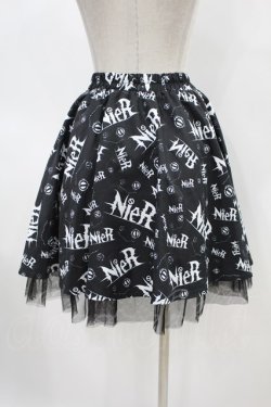 画像2: NieR Clothing / ロゴ総柄スカート  黒 H-24-05-05-1029-PU-SK-KB-ZH