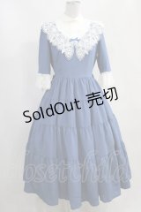 Innocent World / 野に咲く薔薇のワンピース M ブルー×生成/Blue×Beige H-24-05-05-011-IW-OP-NS-ZH