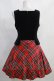 画像3: Jane Marple / ウールタータンのビスチェドレス  黒×赤 H-24-05-07-004-JM-OP-KB-ZH (3)