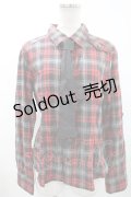 ALGONQUINS / タイ付チェックシャツ  赤×グレー H-24-05-09-028-AL-BL-KB-ZH