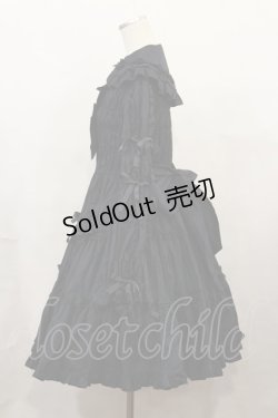 画像2: metamorphose / シャーリング両山フリルワンピース  ブラック H-24-05-14-1014-ME-OP-NS-ZH