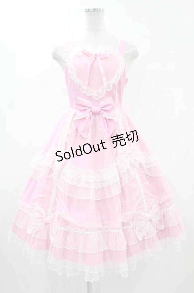 画像1: Angelic Pretty / トッピングハートジャンパースカート Free ピンク H-24-05-19-020-AP-OP-NS-ZH (1)